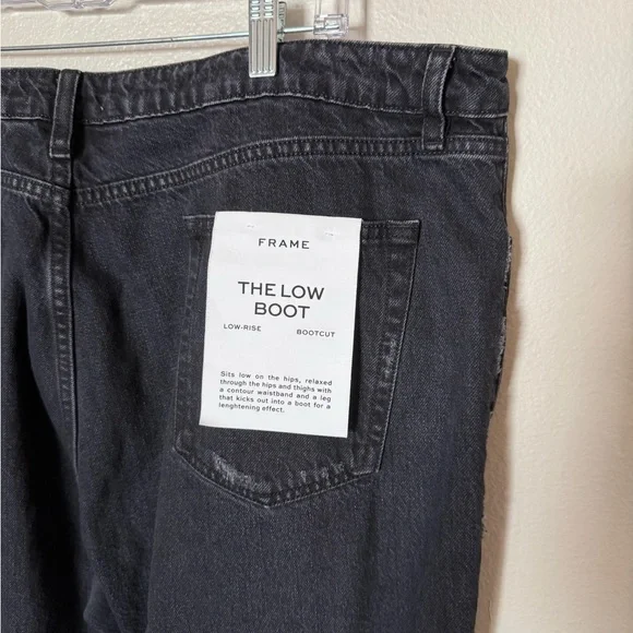 NWT FRAME Low-rise Bootcut Black Jeans Women’s size 34 - Picture 7 of 8